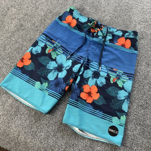 O’Neill Hyperfreak Mens Board Shorts Swim Trunks Surfing Blue Floral Size 29 - Picture 3 of 16
